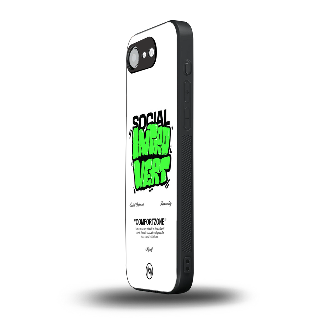 social introvert back phone cover | glass case for iphone 16e