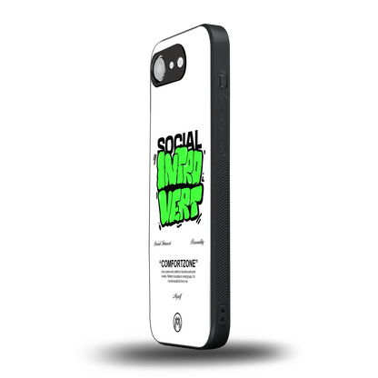 social introvert back phone cover | glass case for iphone 16e