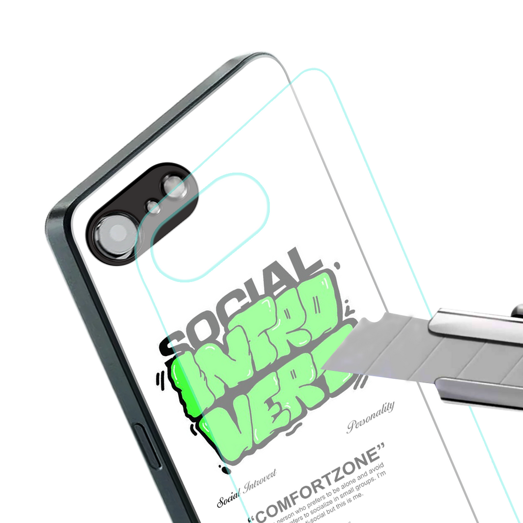 social introvert back phone cover | glass case for iphone 16e