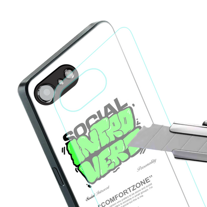 social introvert back phone cover | glass case for iphone 16e