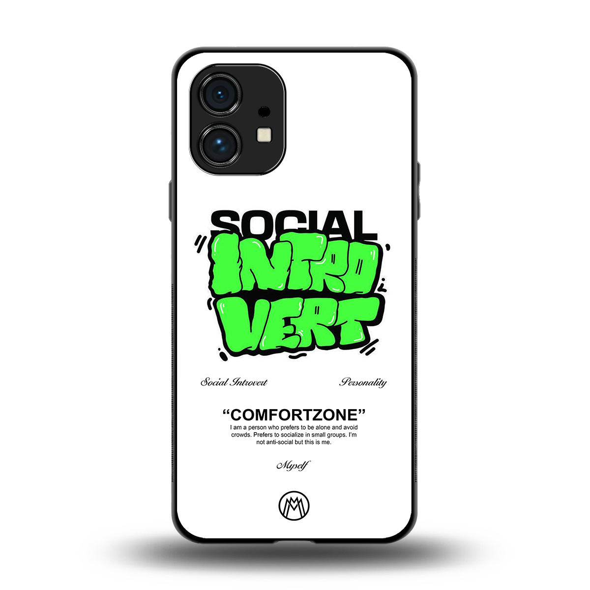 social introvert back phone cover | glass case for nothing phone 1