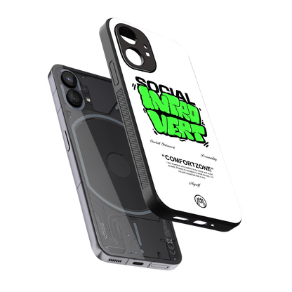 social introvert back phone cover | glass case for nothing phone 1