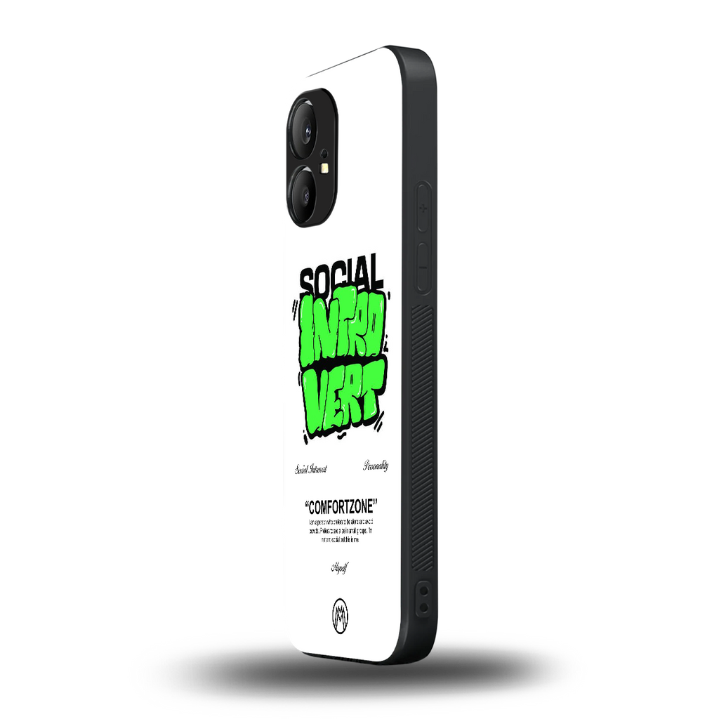 social introvert back phone cover | glass case for nothing phone 1