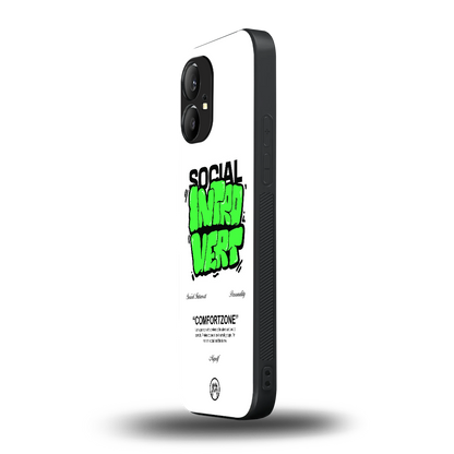 social introvert back phone cover | glass case for nothing phone 1
