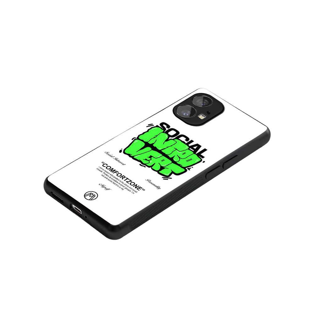 social introvert back phone cover | glass case for nothing phone 1