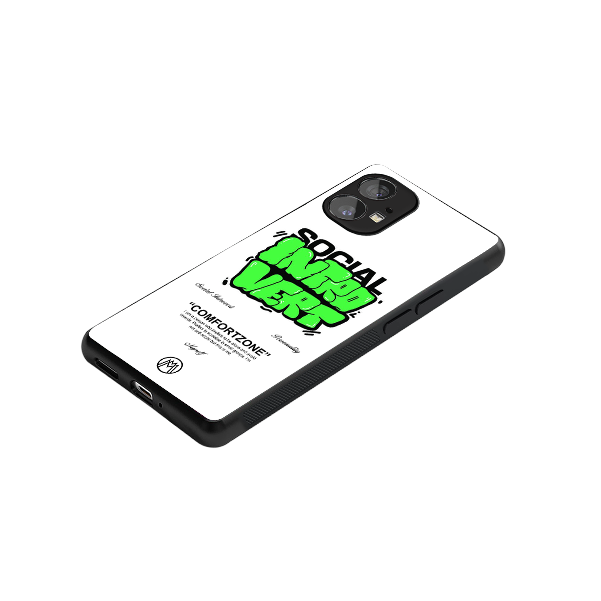 social introvert back phone cover | glass case for nothing phone 1