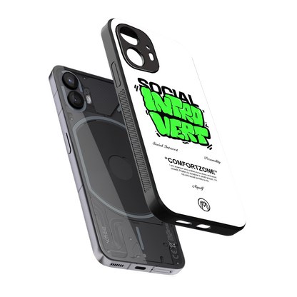 social introvert back phone cover | glass case for nothing phone 2