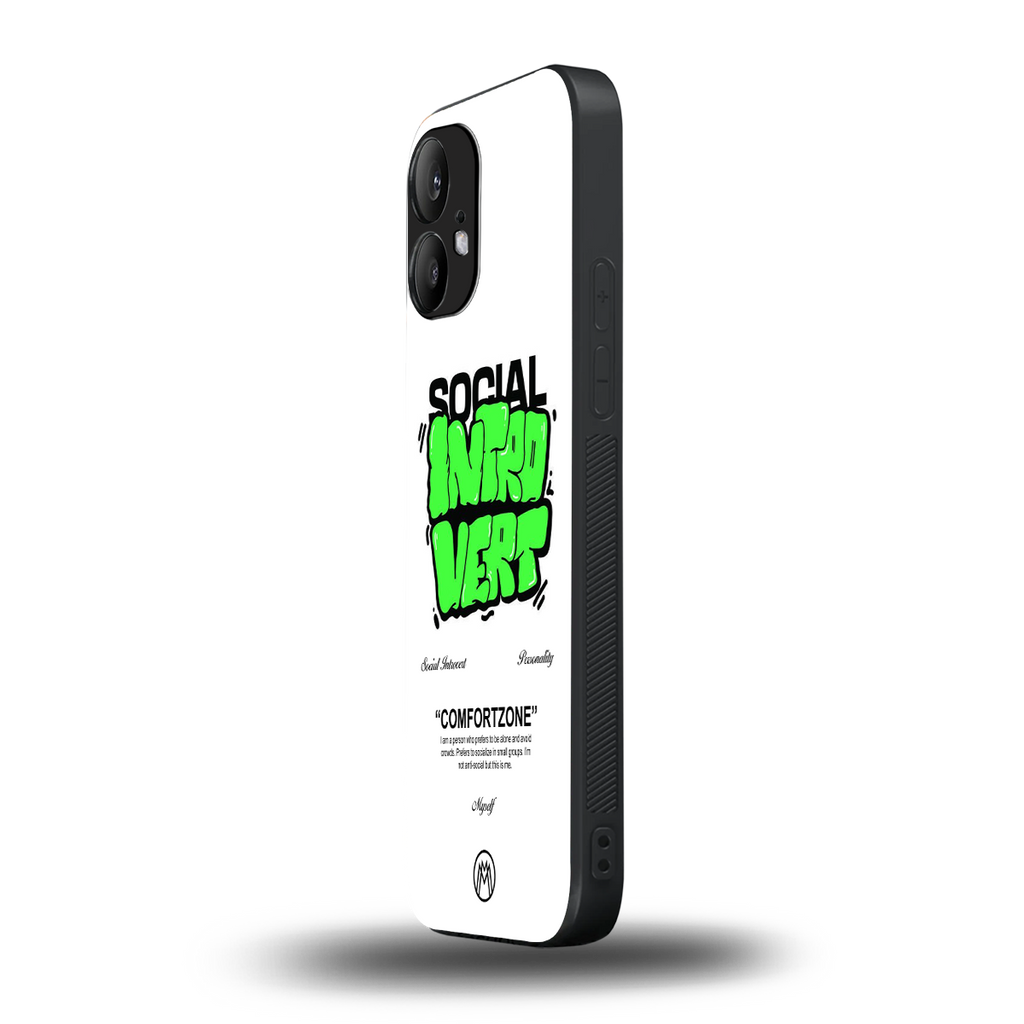 social introvert back phone cover | glass case for nothing phone 2