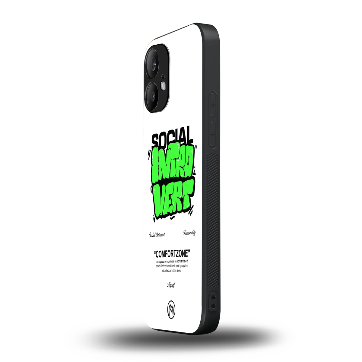 social introvert back phone cover | glass case for nothing phone 2