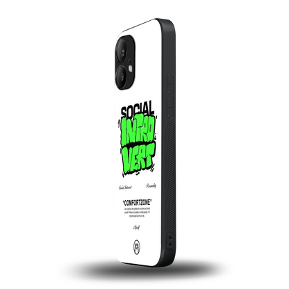 social introvert back phone cover | glass case for nothing phone 2