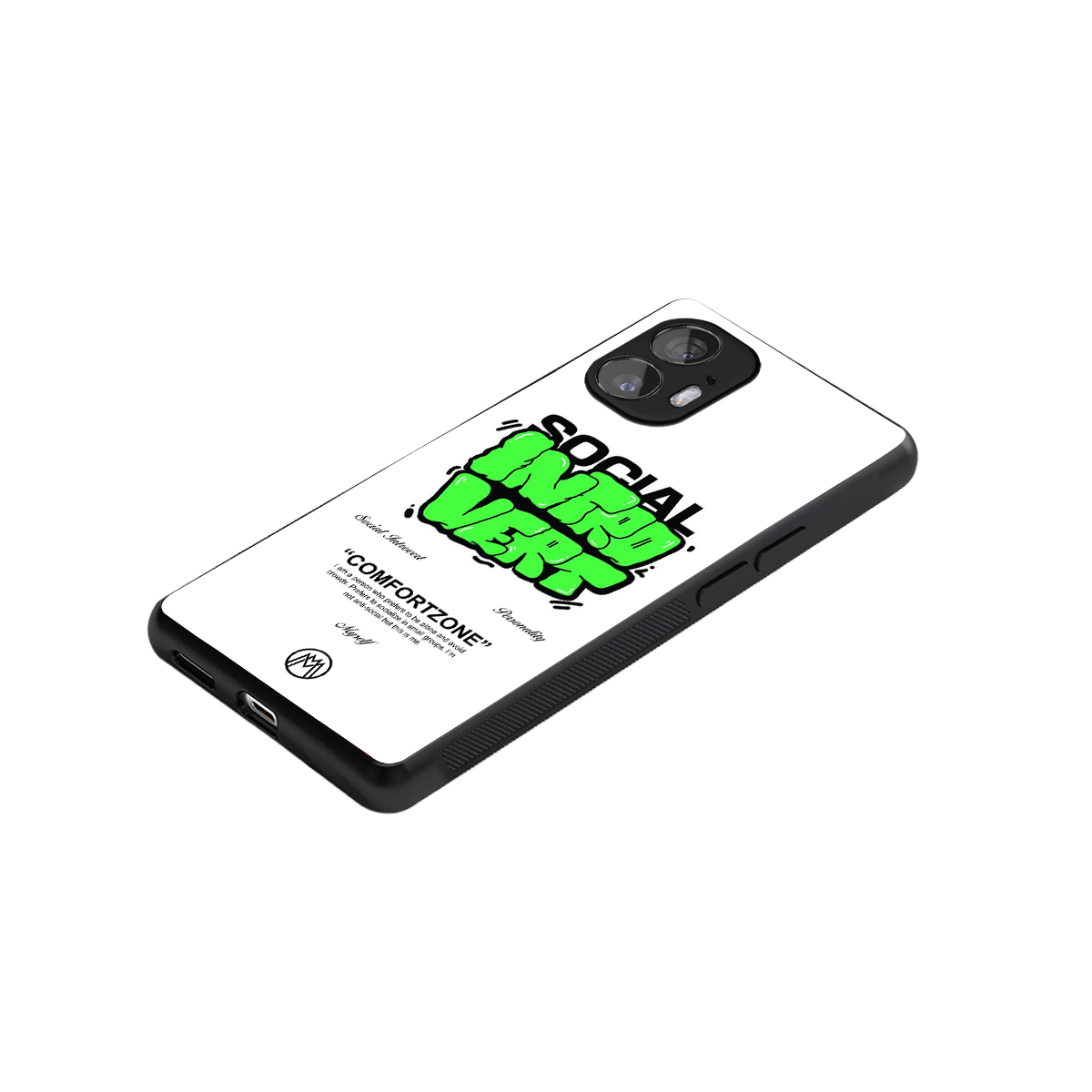 social introvert back phone cover | glass case for nothing phone 2