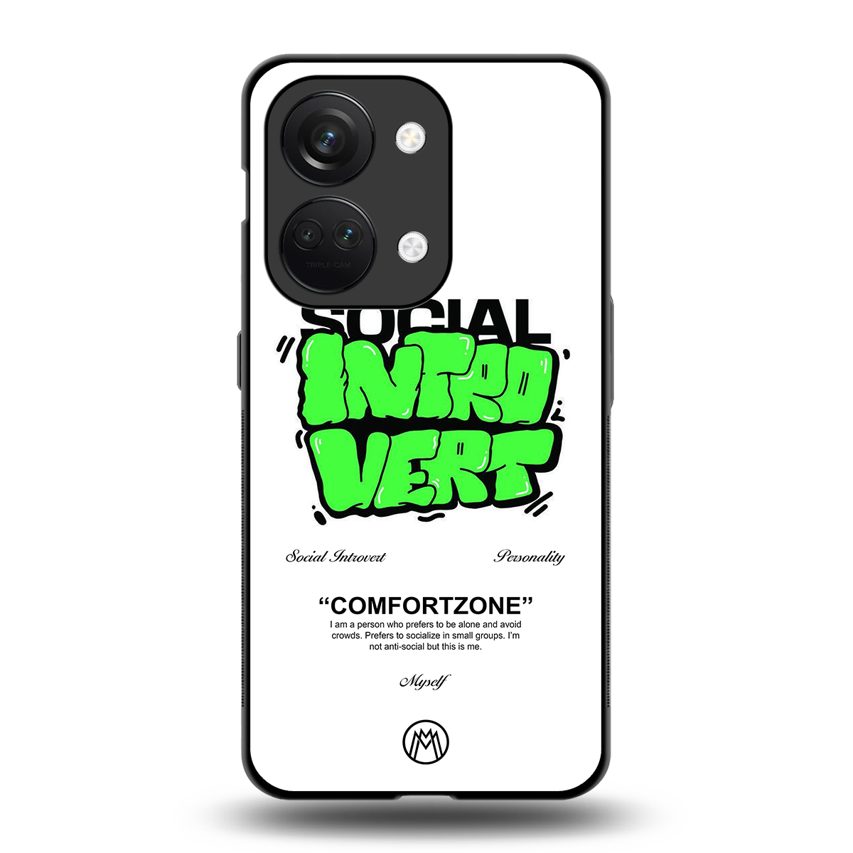 social introvert back phone cover | glass case for oneplus nord 3