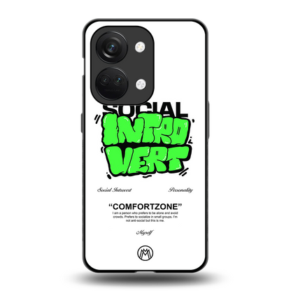 social introvert back phone cover | glass case for oneplus nord 3