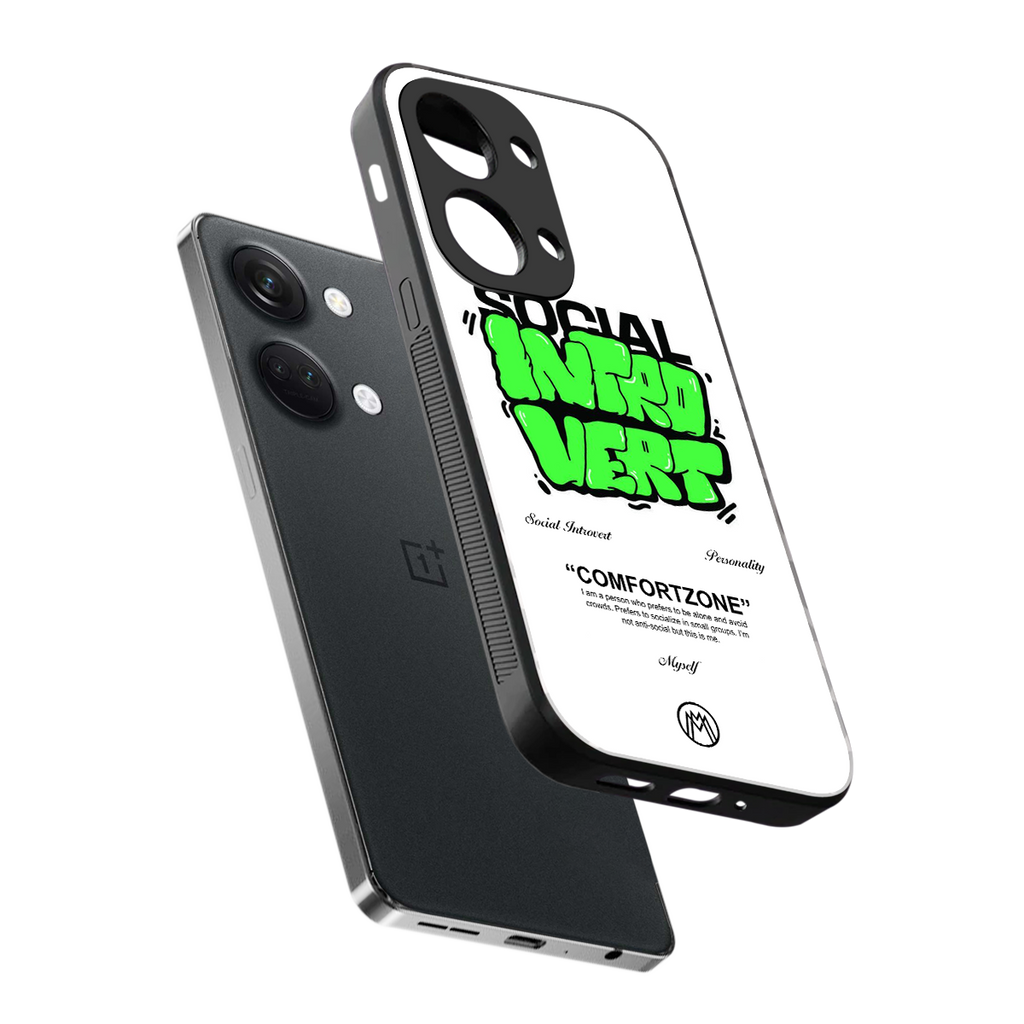 social introvert back phone cover | glass case for oneplus nord 3