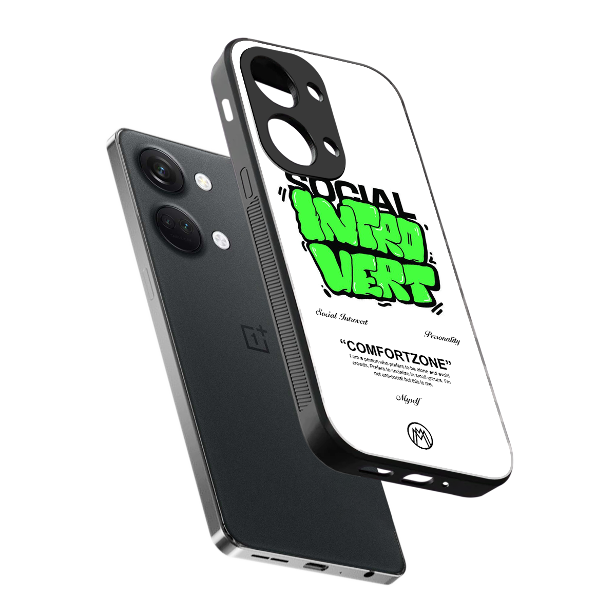 social introvert back phone cover | glass case for oneplus nord 3
