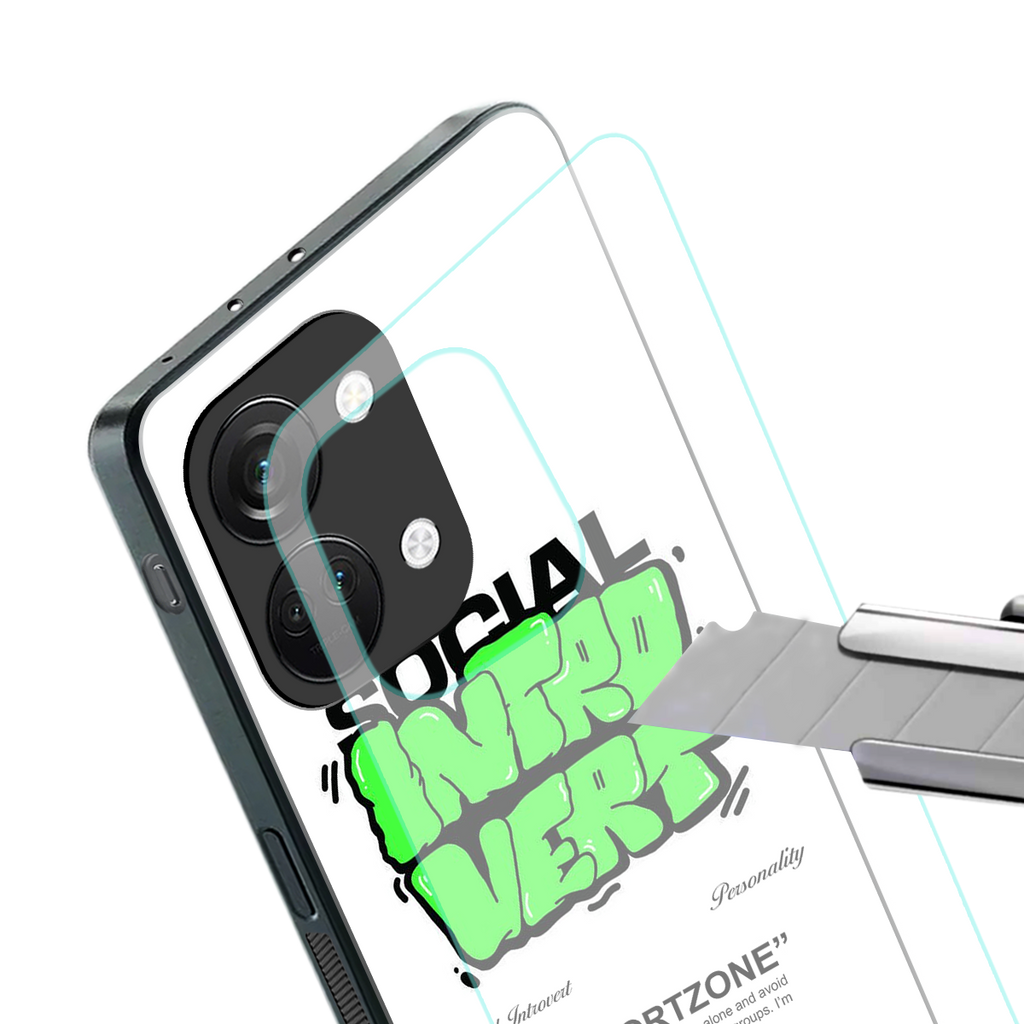social introvert back phone cover | glass case for oneplus nord 3