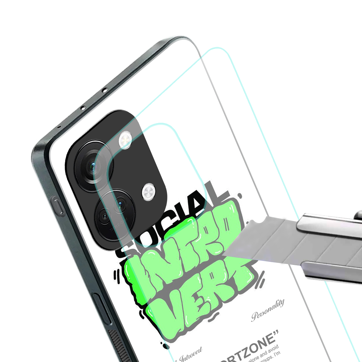 social introvert back phone cover | glass case for oneplus nord 3