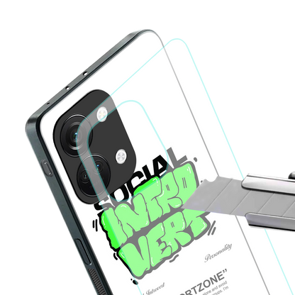 social introvert back phone cover | glass case for oneplus nord 3