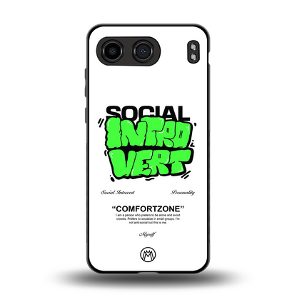 social introvert back phone cover | glass case for oneplus nord 4