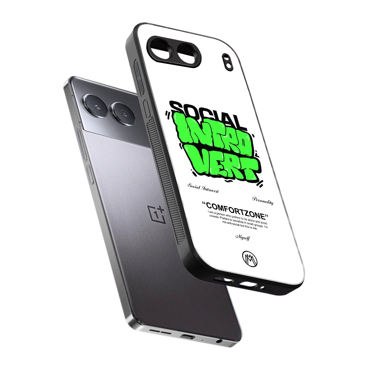 social introvert back phone cover | glass case for oneplus nord 4