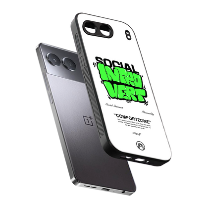 social introvert back phone cover | glass case for oneplus nord 4