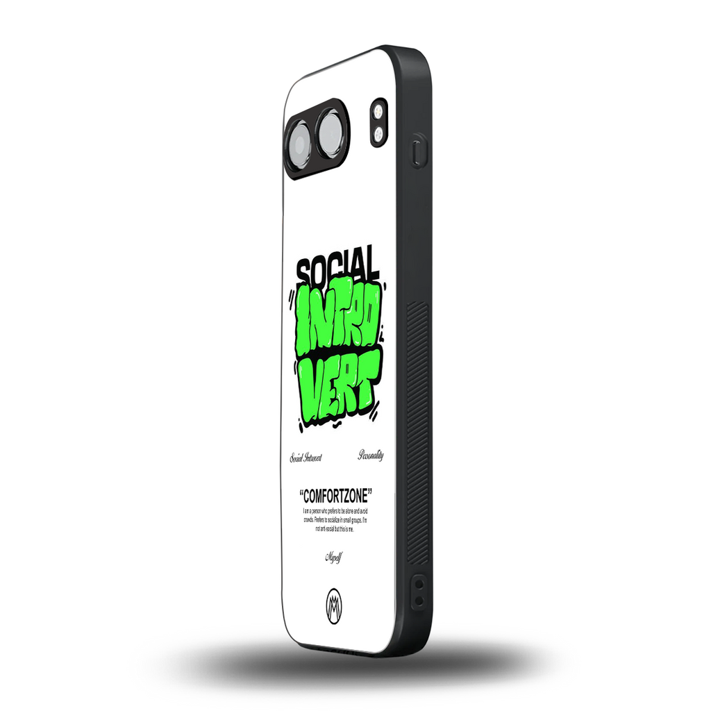 social introvert back phone cover | glass case for oneplus nord 4