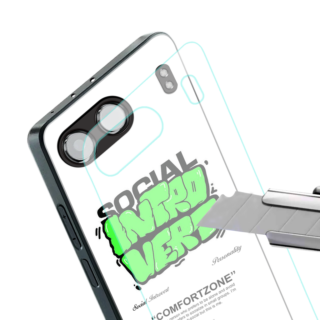 social introvert back phone cover | glass case for oneplus nord 4
