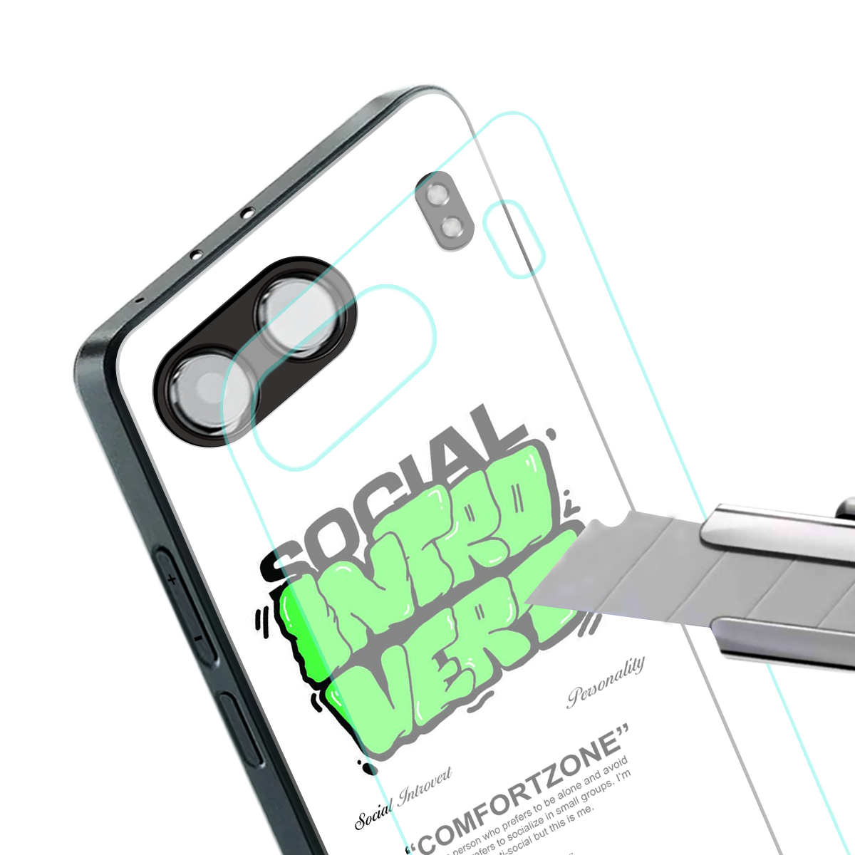 social introvert back phone cover | glass case for oneplus nord 4