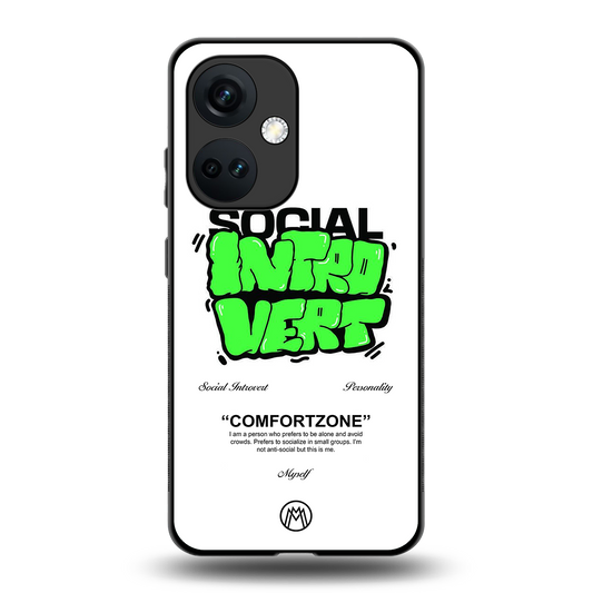 social introvert back phone cover | glass case for oneplus nord ce 3