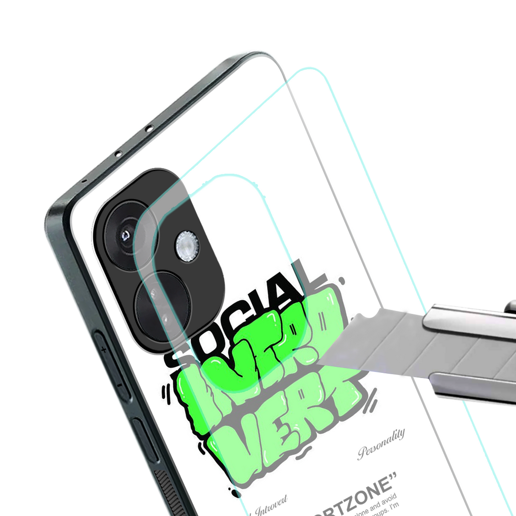 social introvert back phone cover | glass case for oneplus nord ce 3