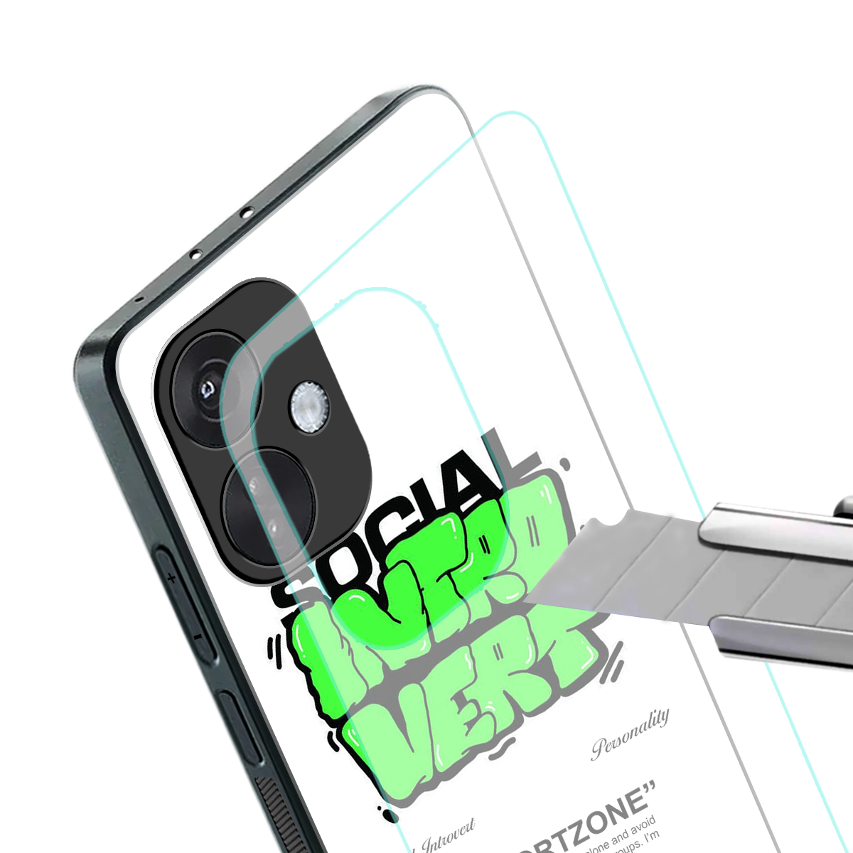 social introvert back phone cover | glass case for oneplus nord ce 3