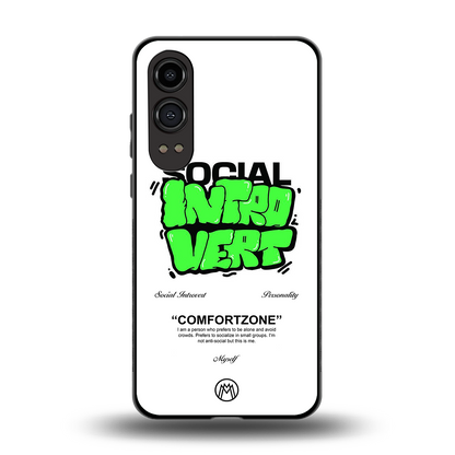 social introvert back phone cover | glass case for oneplus nord ce 4 lite