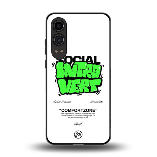 social introvert back phone cover | glass case for oneplus nord ce 4 lite