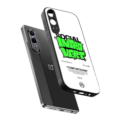 social introvert back phone cover | glass case for oneplus nord ce 4 lite