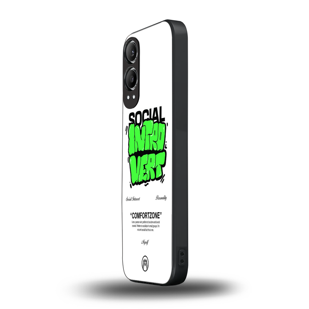 social introvert back phone cover | glass case for oneplus nord ce 4 lite
