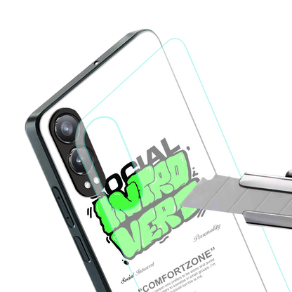 social introvert back phone cover | glass case for oneplus nord ce 4 lite
