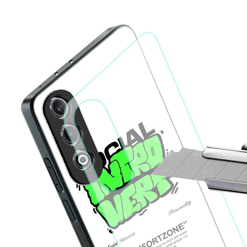 social introvert back phone cover | glass case for oneplus nord ce 4