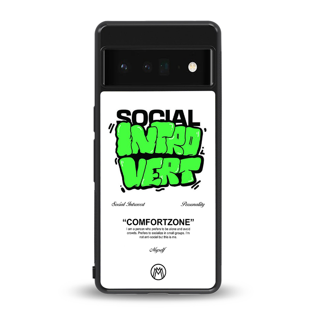social introvert back phone cover | glass case for google pixel 6 pro