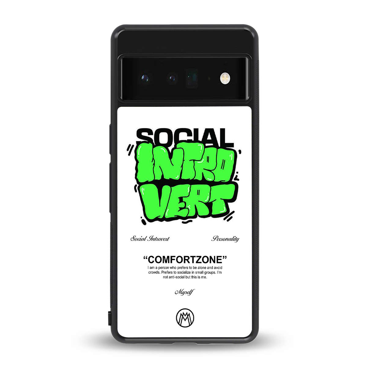 social introvert back phone cover | glass case for google pixel 6 pro