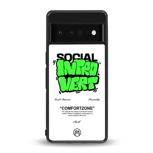 social introvert back phone cover | glass case for google pixel 6 pro