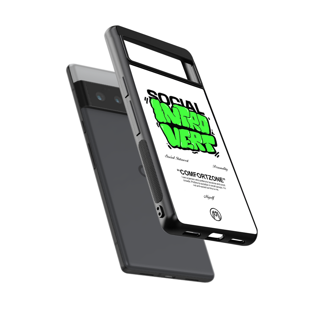social introvert back phone cover | glass case for google pixel 6 pro