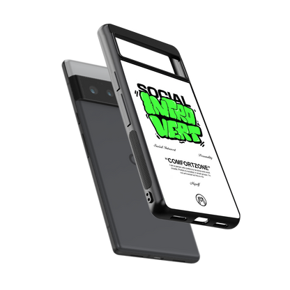 social introvert back phone cover | glass case for google pixel 6 pro