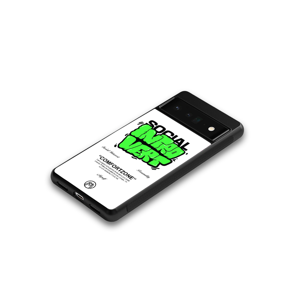 social introvert back phone cover | glass case for google pixel 6 pro