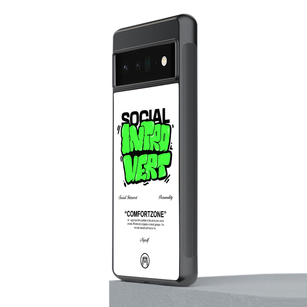 social introvert back phone cover | glass case for google pixel 6 pro