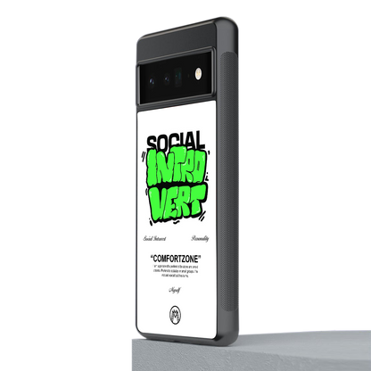 social introvert back phone cover | glass case for google pixel 6 pro
