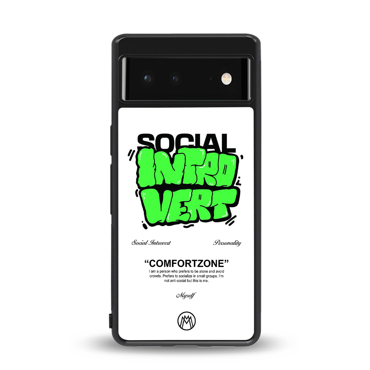 social introvert back phone cover | glass case for google pixel 6