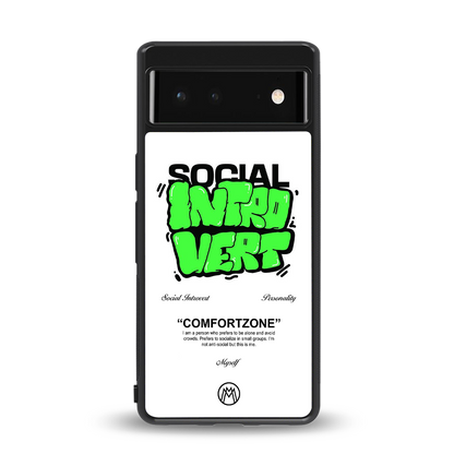 social introvert back phone cover | glass case for Google Pixel 6A