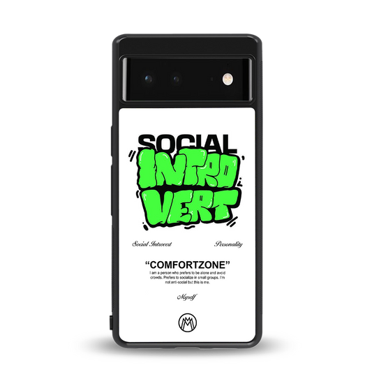 social introvert back phone cover | glass case for Google Pixel 6A
