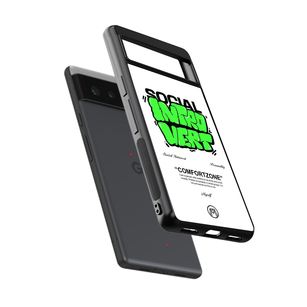 social introvert back phone cover | glass case for Google Pixel 6A