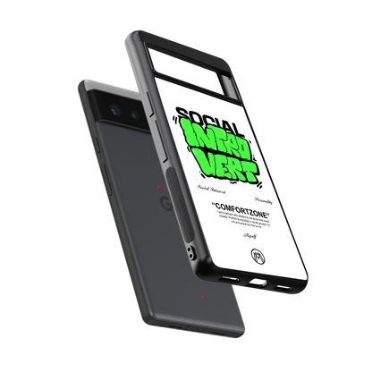 social introvert back phone cover | glass case for Google Pixel 6A